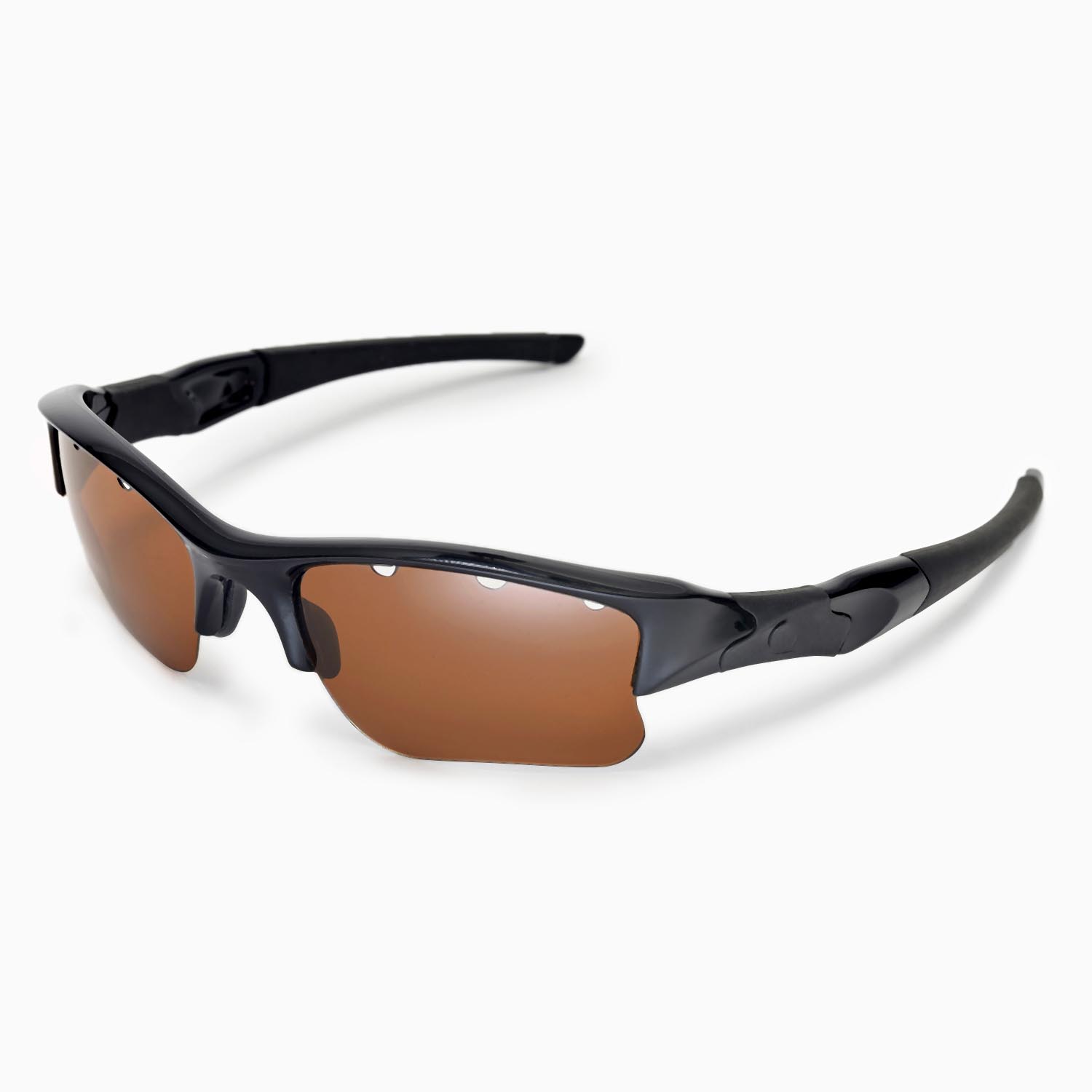 Walleva Brown polarized Vented Lenses for Oakley Flak Jacket XLJ
